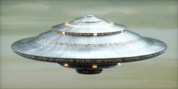 Nave espacial alienígena UFO / caminho de recorte incluído — Fotografia de Stock