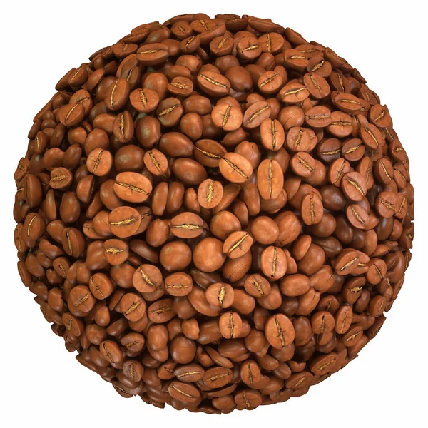 Kavrulmuş kahve çekirdekleri Küre — Stok fotoğraf