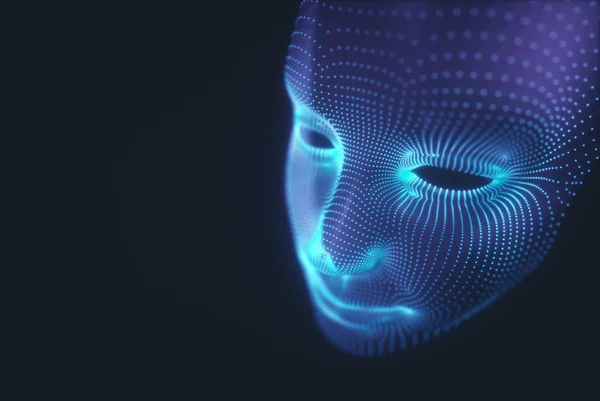 Стилизованное 3D-лицо — стоковое фото