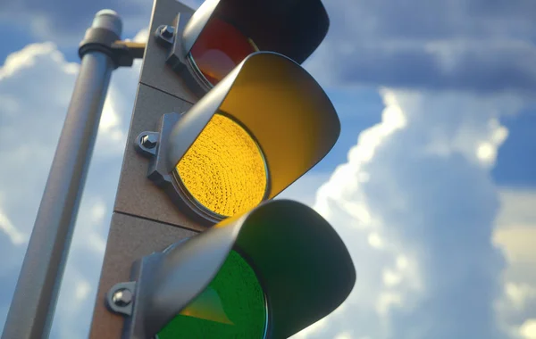 Traffic Light Yellow — Stock Photo, Image