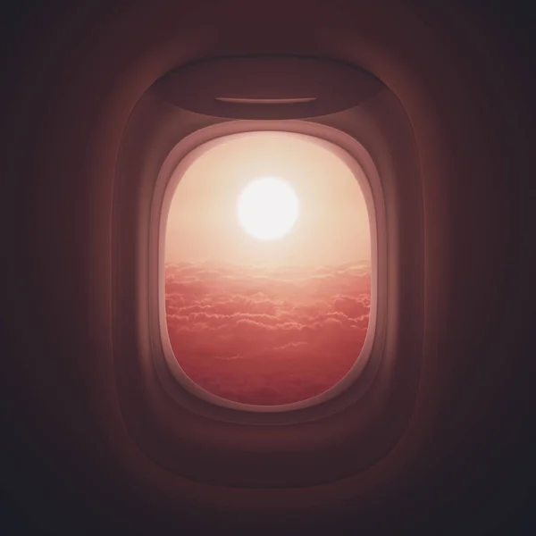 Uçak pencere seyahat — Stok fotoğraf