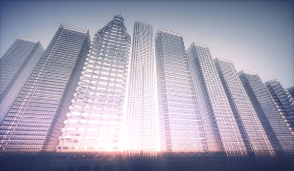 3D fütüristik şehir kavramı — Stok fotoğraf