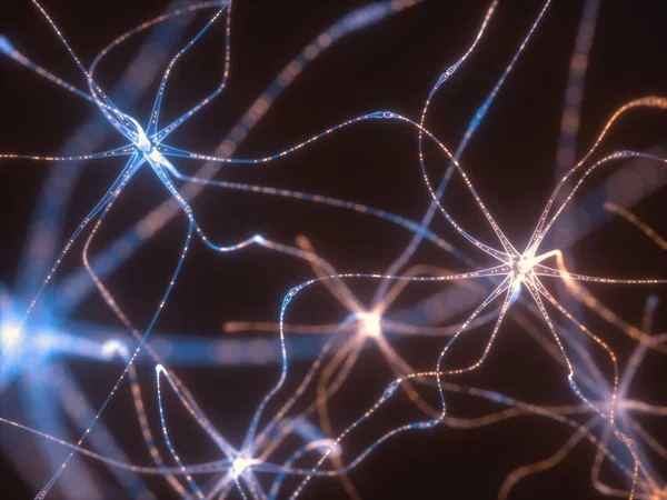 Pulsos eléctricos de las neuronas — Foto de Stock