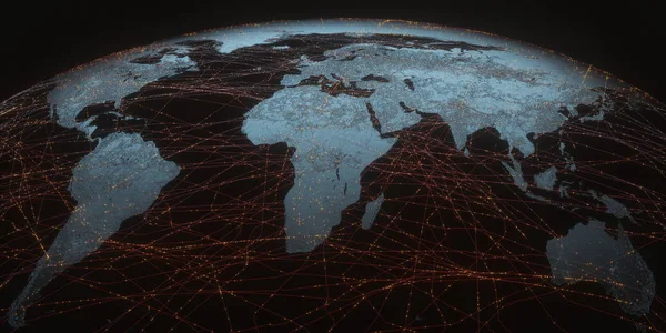 Світова карта підключення — стокове фото