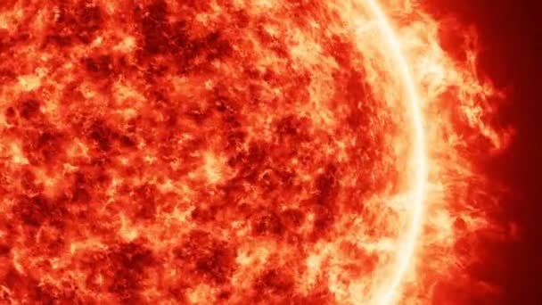 Animacje Słońce Widok Kosmosu Powierzchni Płomienia Ruchu — Wideo stockowe