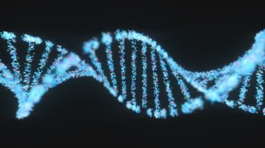 Genetik Sendrom ve Genetik Bozukluk, bilim konseptinin 3 boyutlu çizimi. Renkli DNA molekülü.