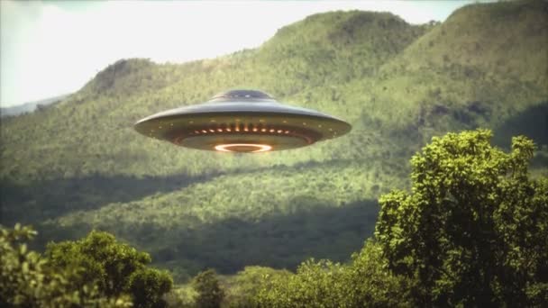 身份不明的飞行物体 Ufo 科幻小说的图象学概念与地球外的生命 — 图库视频影像