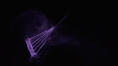 Bir DNA molekülünün oluşumunun hareketli grafikleri. Hareketli noktalar sarmal yapısına bağlanıyor.