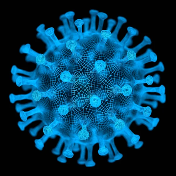 Conceptual illustrative virus. Image of a virus, pathogen with a generic virus form. 3D illustration.