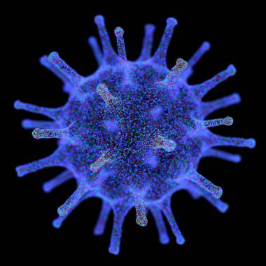 Kavramsal çizim virüsü. Virüs görüntüsü, virüs formunda patojen. 3B illüstrasyon.