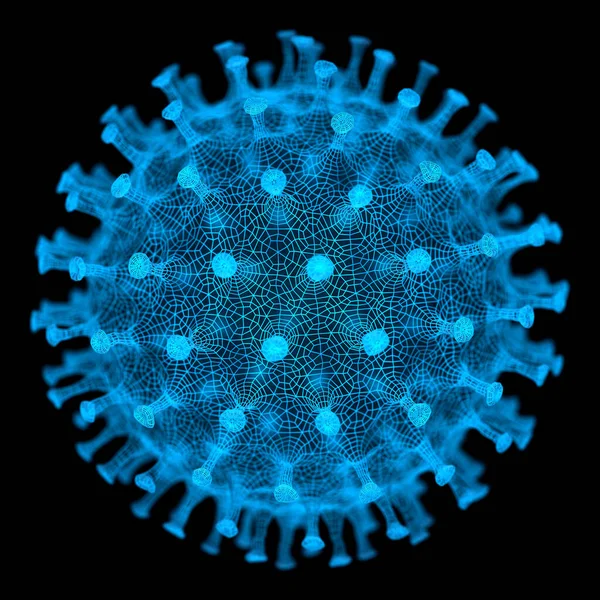 概念的なイラストウイルス ウイルスのイメージ 一般的なウイルスの形をした病原体 3Dイラスト — ストック写真
