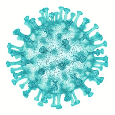 Conceptual illustrative virus. Image of a virus, pathogen with a generic virus form. 3D illustration. clipart