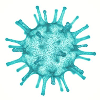 Kavramsal çizim virüsü. Virüs görüntüsü, virüs formunda patojen. 3B illüstrasyon.