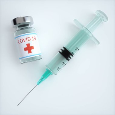 Covid-19, Coronavirus, 2019-nCoV, SARS-CoV-2 aşısının keşfi için kavramsal görüntü.