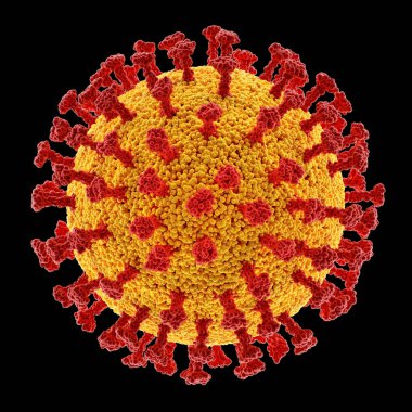Kırpma yolu içeren virüs kavramsal. Bir virüsün yapısı. Covid-19, Coronavirus, Grip, HIV. Bulaşıcı hastalıkların kavramsal görüntüsü. 3B illüstrasyon.