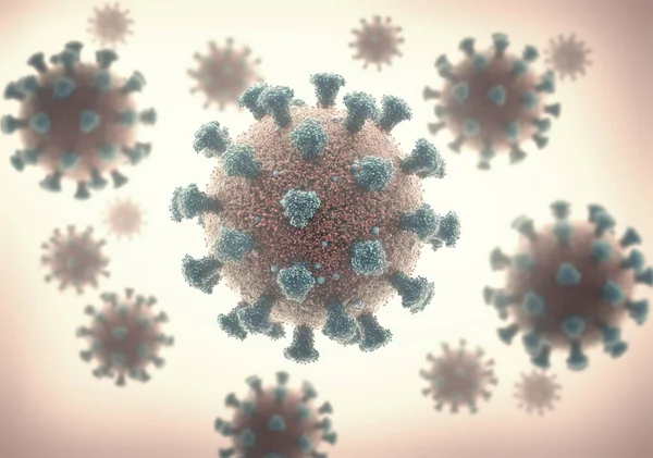 Coronavirus, pandemic around the world. Covid-19, concept of proliferation of viruses airborne droplets. 3D illustration.