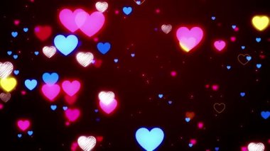 Valentine Neon Kalpleri Arkaplanı (Döngü)
