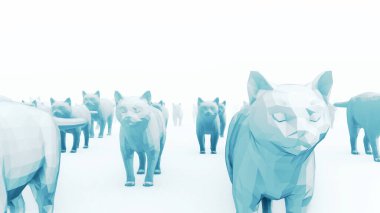 Soyut Hayvanlar Düşük Çokgen Arkaplan 3d Hazırlama