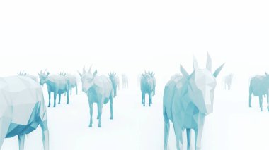 Soyut Hayvanlar Düşük Çokgen Arkaplan 3d Hazırlama