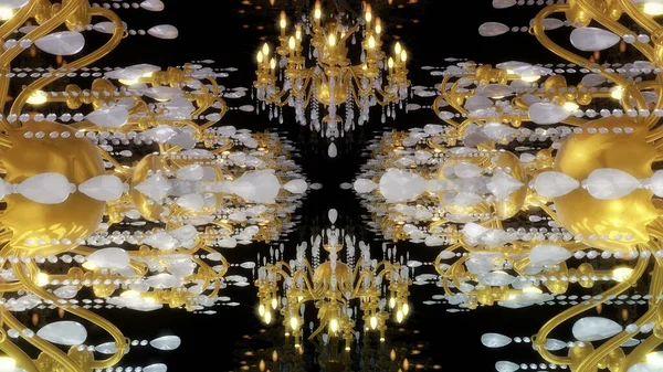 Soyut Chandelier Işık Arkaplan 3d Görüntüleme