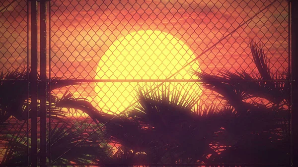 Cerca Los Años Fondo Retro Puesta Sol — Foto de Stock