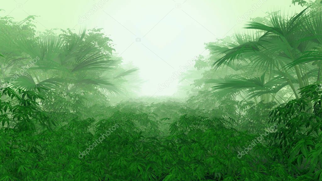 Plant in Garden Background 3d Render