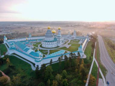 Novoierushim Manastırı 'nın hava manzarası. Rusya 'nın seyahat için harika yerleri.