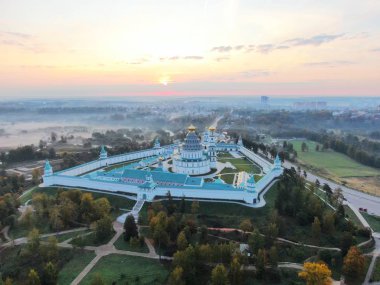 Novoierushim Manastırı 'nın hava manzarası. Rusya 'nın seyahat için harika yerleri.