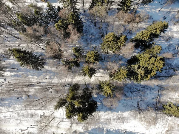 Vista aérea da bela cidade militar de Krasnoznamensk na região de Moscou no inverno no dia ensolarado — Fotografia de Stock