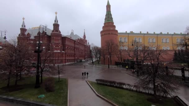 Timelapse Praça Hunting Row Com Vista Para Kremlin Moscou Museu — Vídeo de Stock