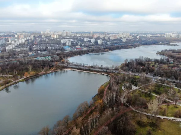 Aerial View Panorama Ancient Historical Building Moscow City Park Autumn — Stok fotoğraf