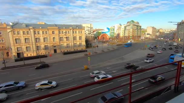 Timelapse Biltrafik Skärningspunkten Mellan Höghastighetsvägen Centrum Storstaden Moskva Ryssland — Stockvideo