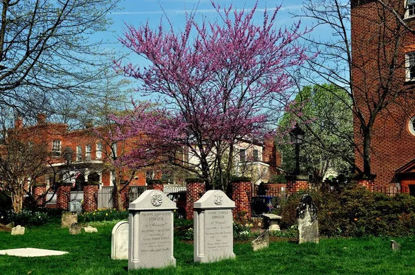 Alexandria, Va: Christ Church cmentarzysko grobów — Zdjęcie stockowe