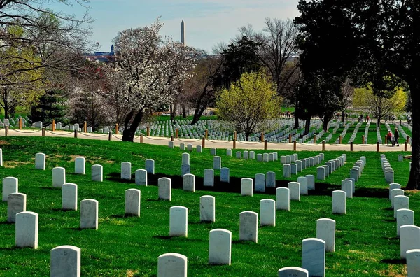 Arlington, VA: Túmulos militares no Cemitério Nacional de Arlington — Fotografia de Stock