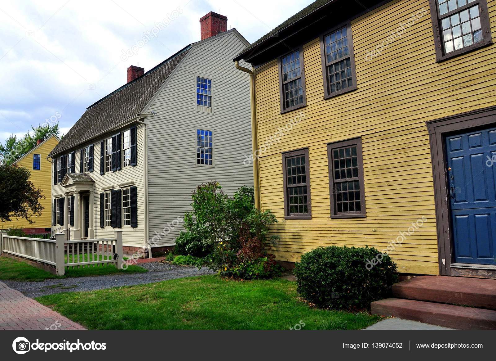 Wethersfield, CT: Колониальные Дома В Историческом Районе.