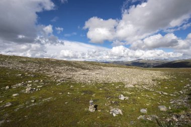 bulutlar ve Norveç dağlarında