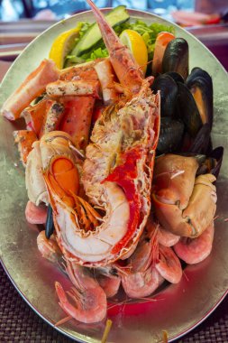 kabuklu deniz ürünleri Bergen Norveç'te