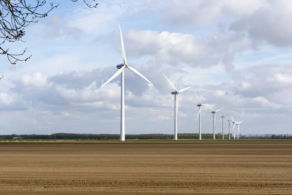 Větrné turbíny v Nizozemsku — Stock fotografie