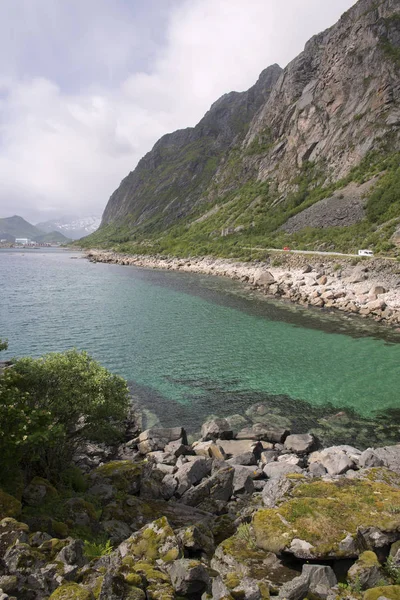 Panoramatický pohled na Svolvaer Lofoty — Stock fotografie