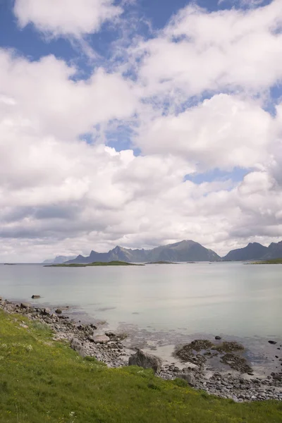 Översikt på Fredvang i Lofoten Norge — Stockfoto