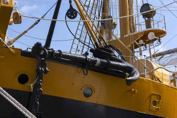 Detalhe Veleiro Italiano Amerigo Vespucci Gênova — Fotografia de Stock