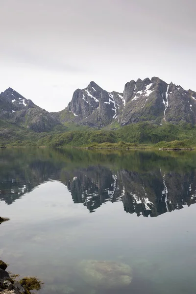 Panorama Zálivu Malé Země Nyksund Ostrovy Lofoten Norsku — Stock fotografie