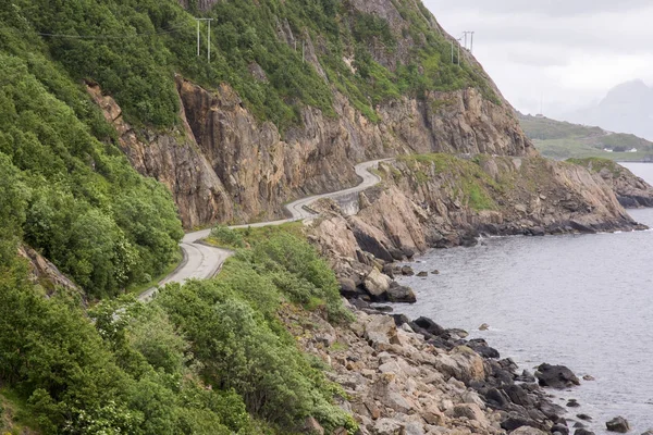 Földúton Tenger Felé Nyksund Község Norvégiában Görbékkel — Stock Fotó