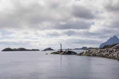 Svolvaer, Norveç'te Lofoten stockfish kurutma için raflar genel bakış