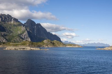 henningsvaer, Norveç'te Lofoten'ın kıyısındaki Panorama