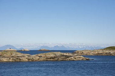 henningsvaer, Norveç'te Lofoten'ın kıyısındaki Panorama