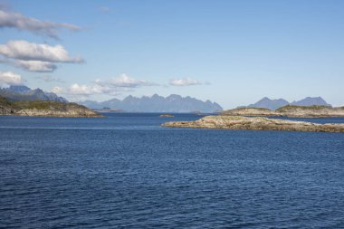 henningsvaer, Norveç'te Lofoten'ın kıyısındaki Panorama