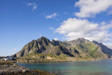 henningsvaer, Norveç'te Lofoten'ın kıyısındaki Panorama