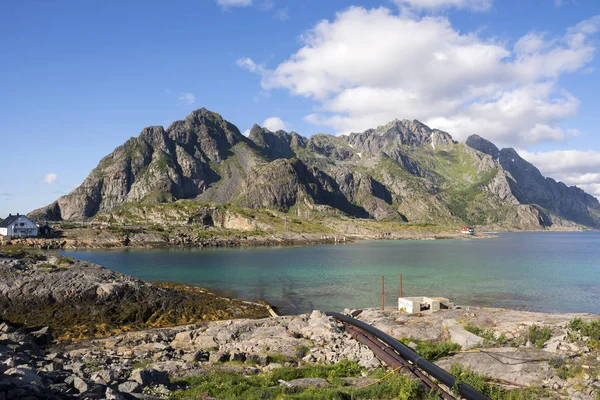 Panorama Costa Henningsvaer Lofoten Noruega —  Fotos de Stock