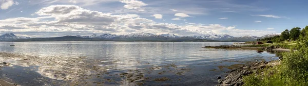 Lofoten Norveç Tromso Kumsallarında Panorama — Stok fotoğraf